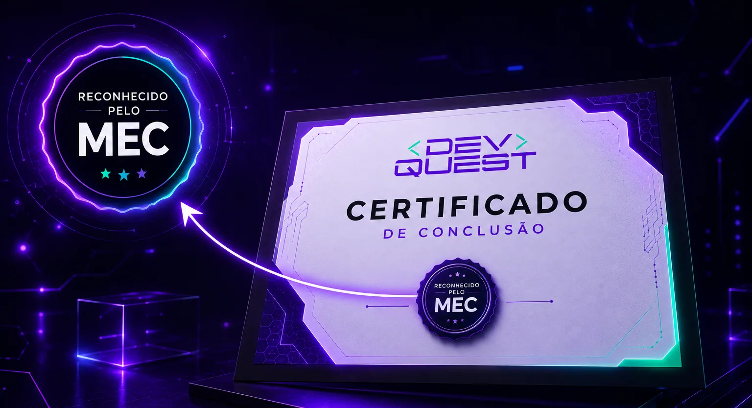 Certificado DevQuest reconhecido pelo MEC